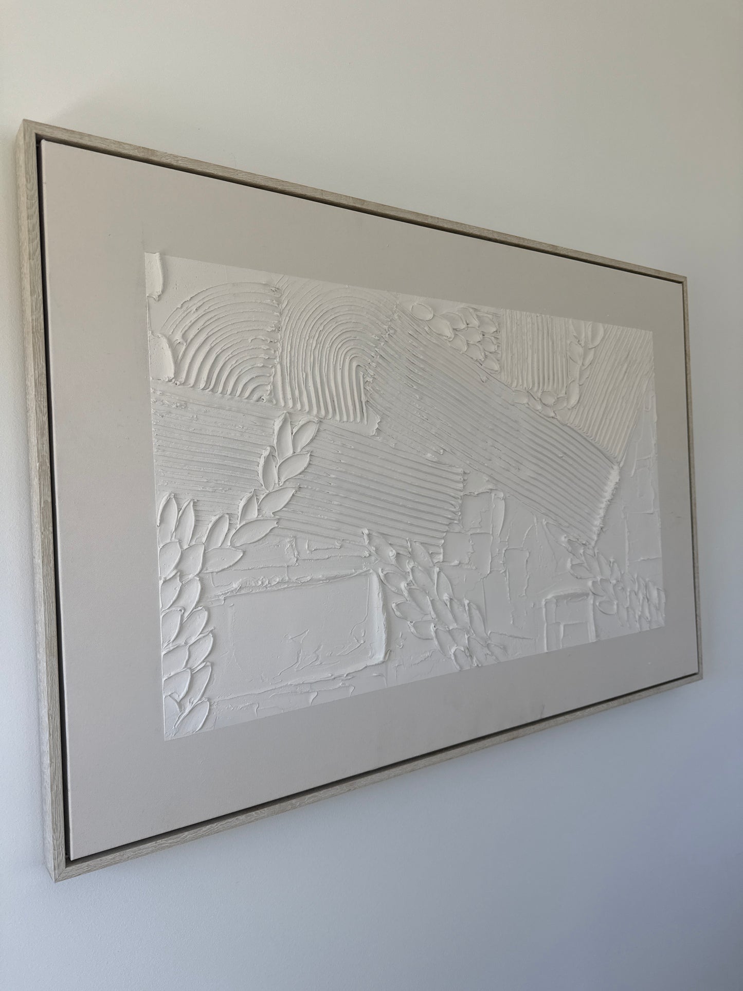 White & Cream Textured Abstract Art