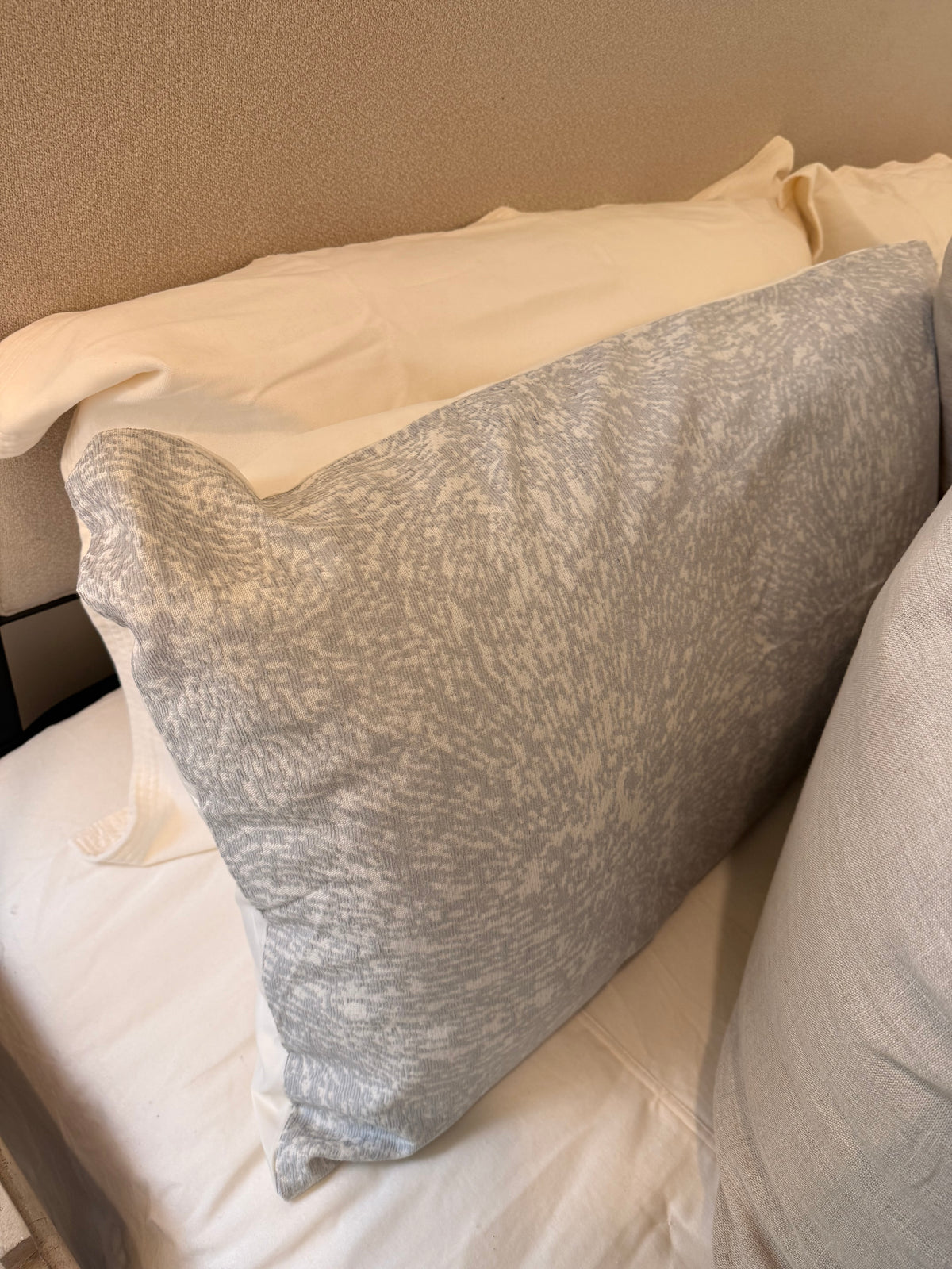Light Blue and White Abstract King Sham