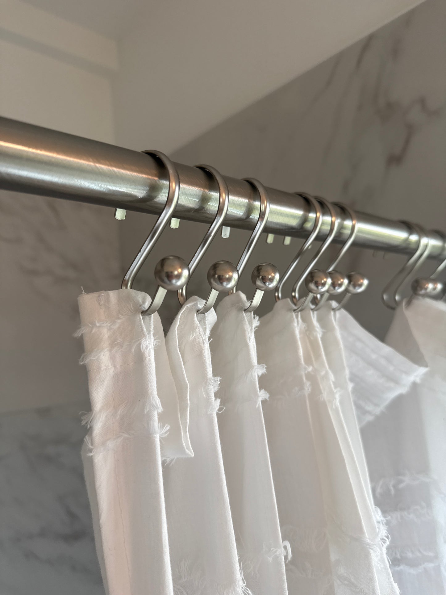 Silver S Shower Curtain Hook w/ Ball End
