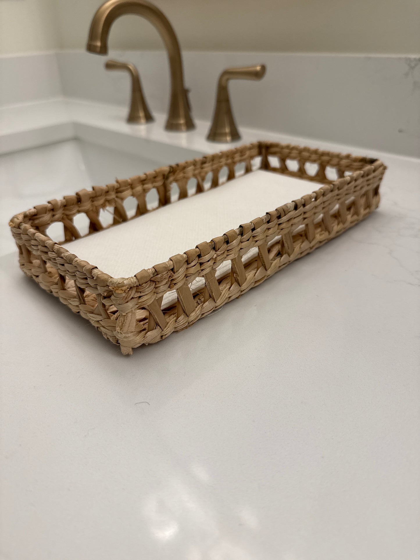 Square Rattan Paper Towel Holder