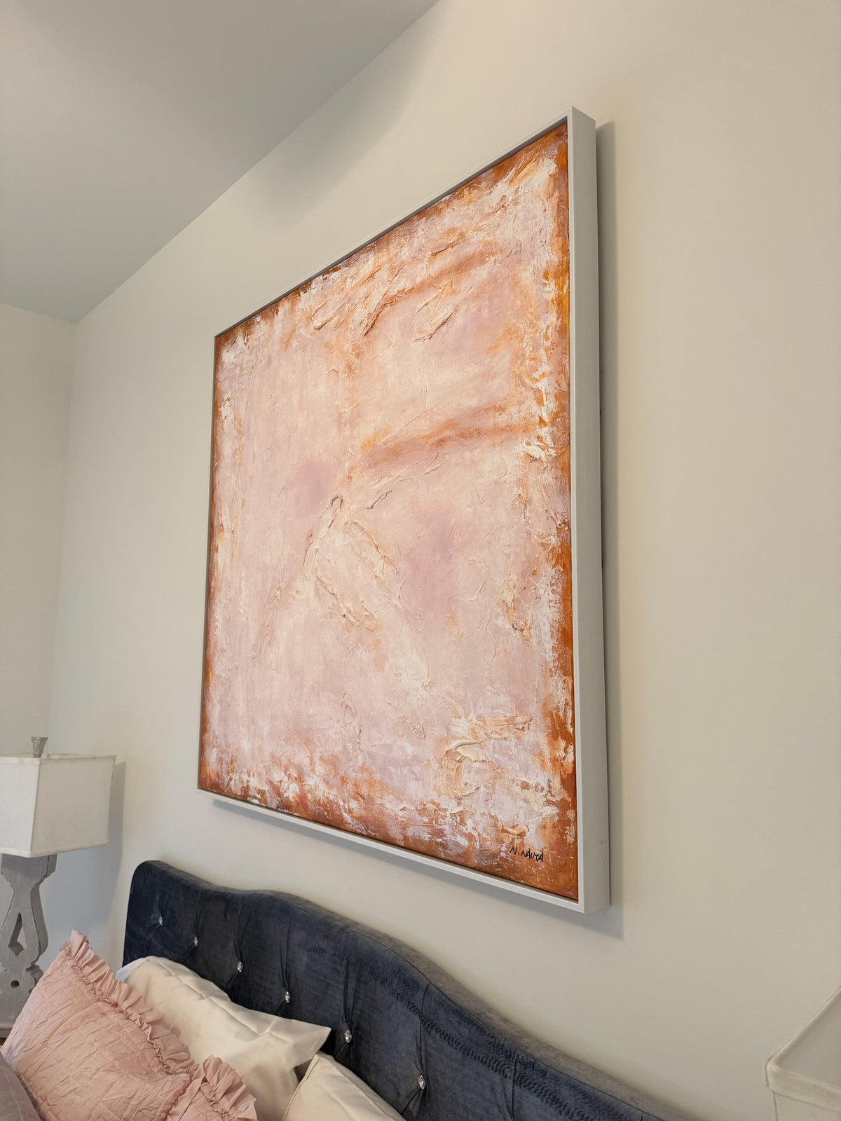 Abstract Orange and Pink Canvas