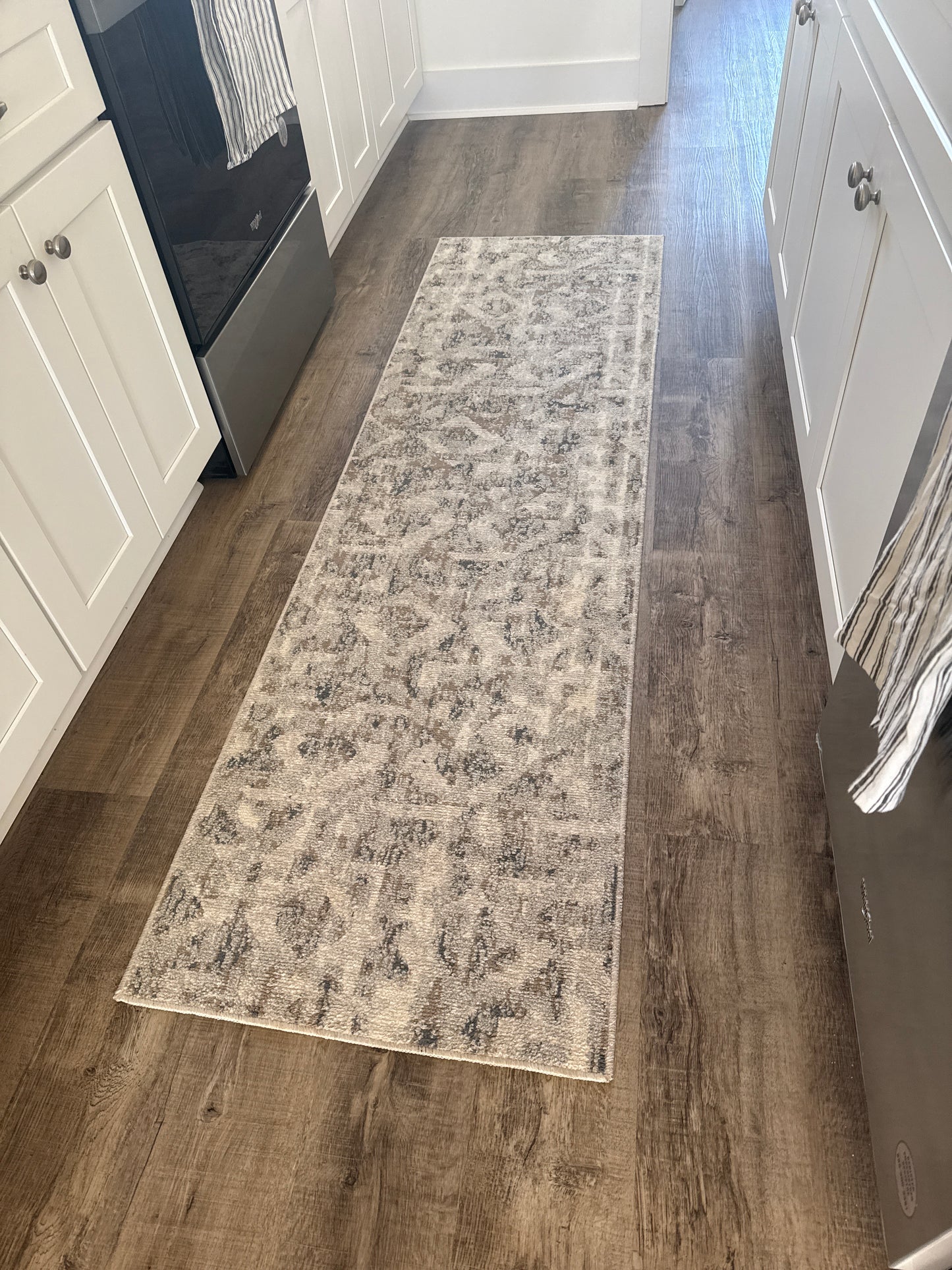 Cream, Brown, and Blue Runner