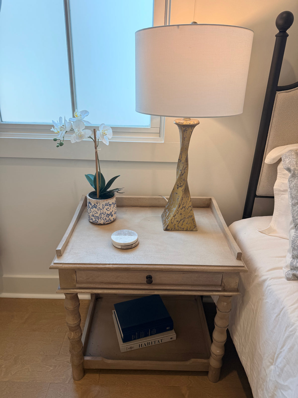 White and Beige Coaster