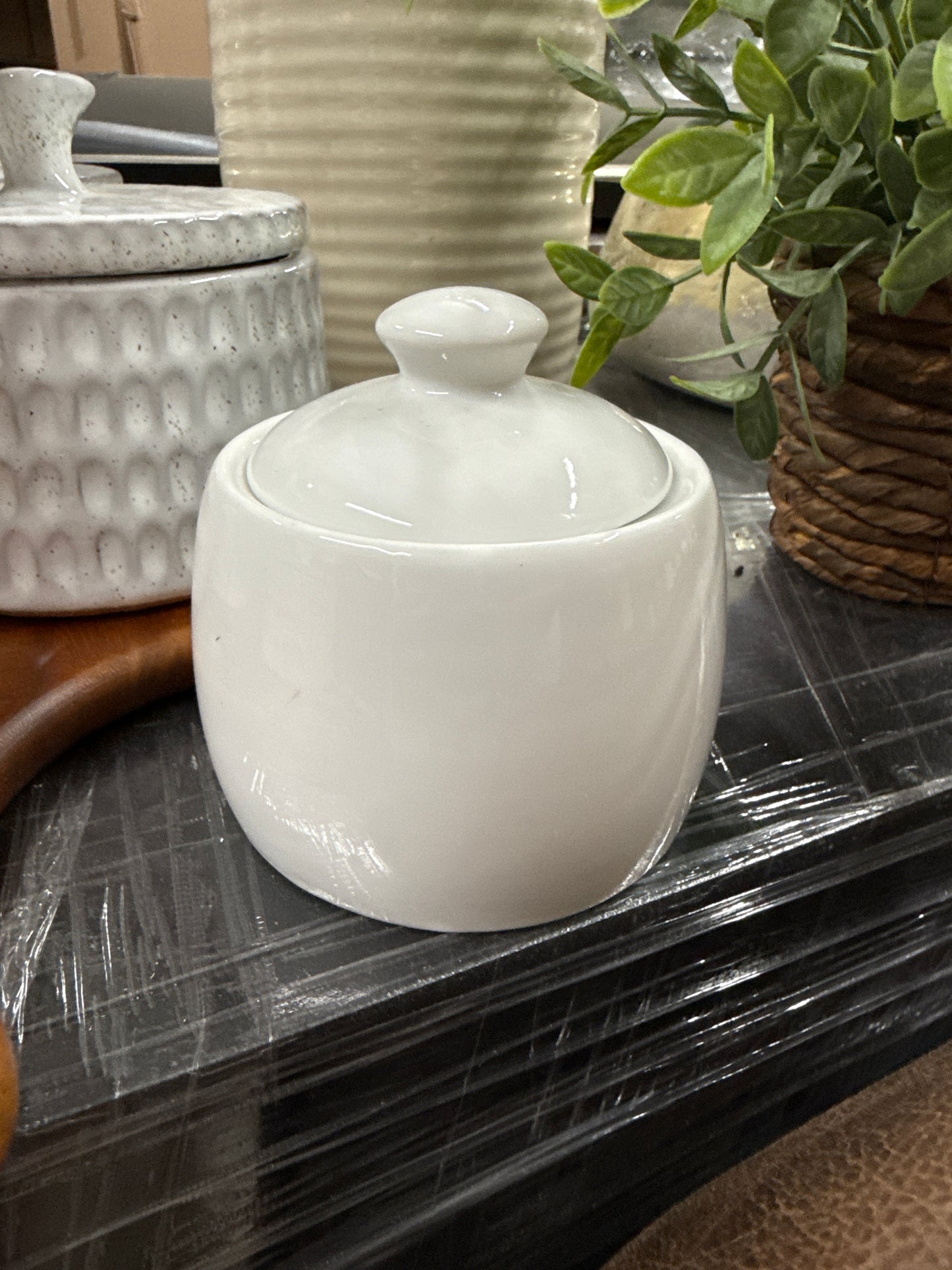 Small White Ceramic Canister