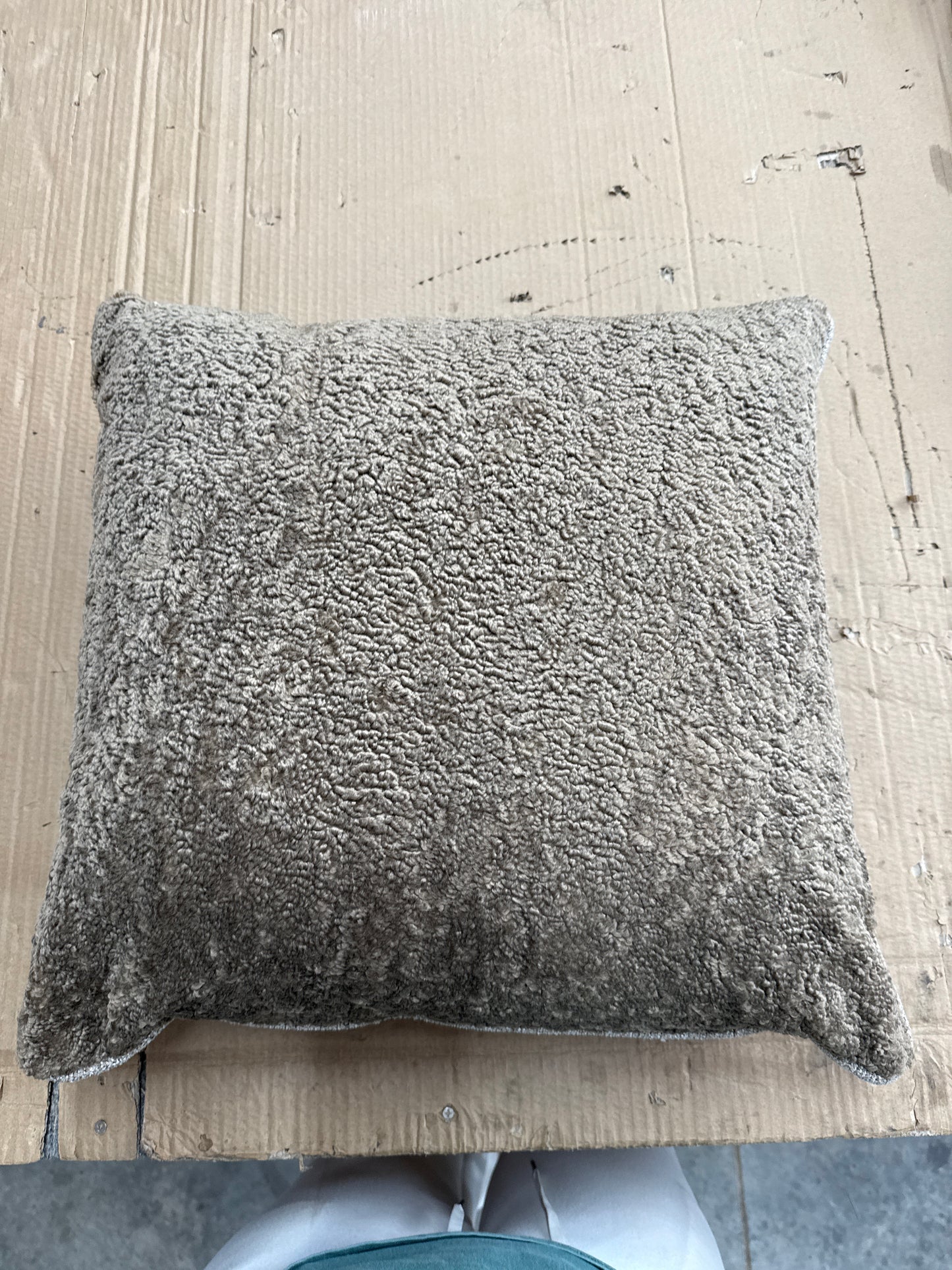 Brown Boucle Throw Pillow