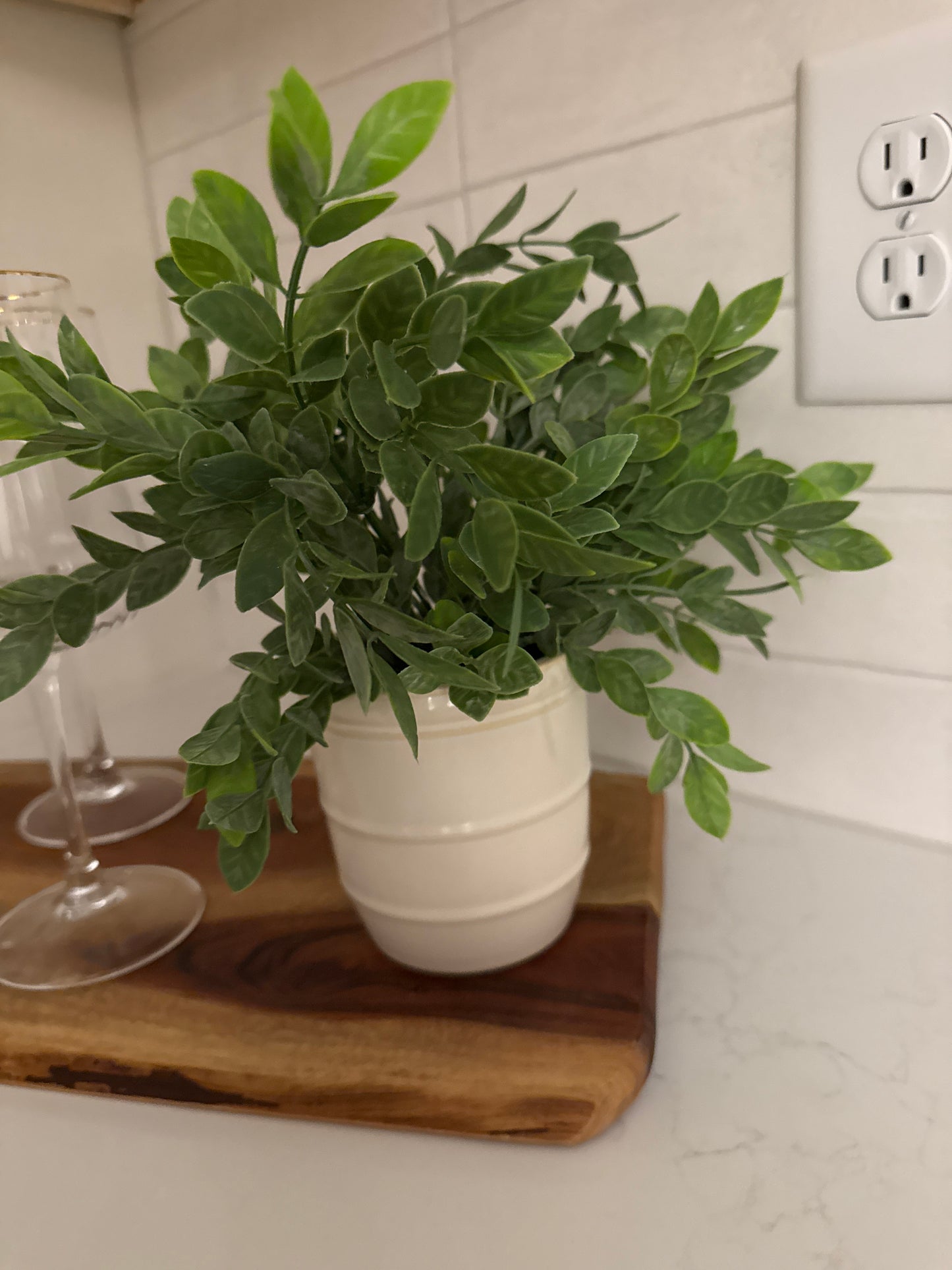 Greenery in Ivory Lined Pot