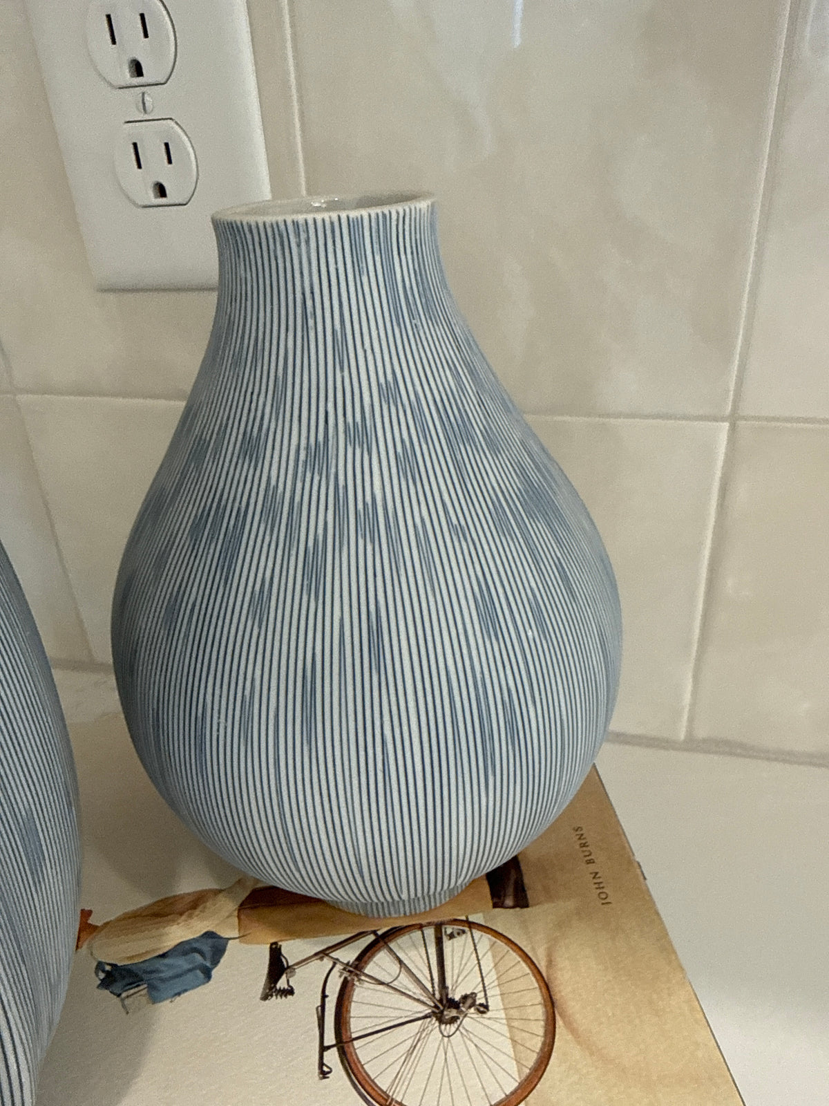 Small Blue/White Abstract Vase
