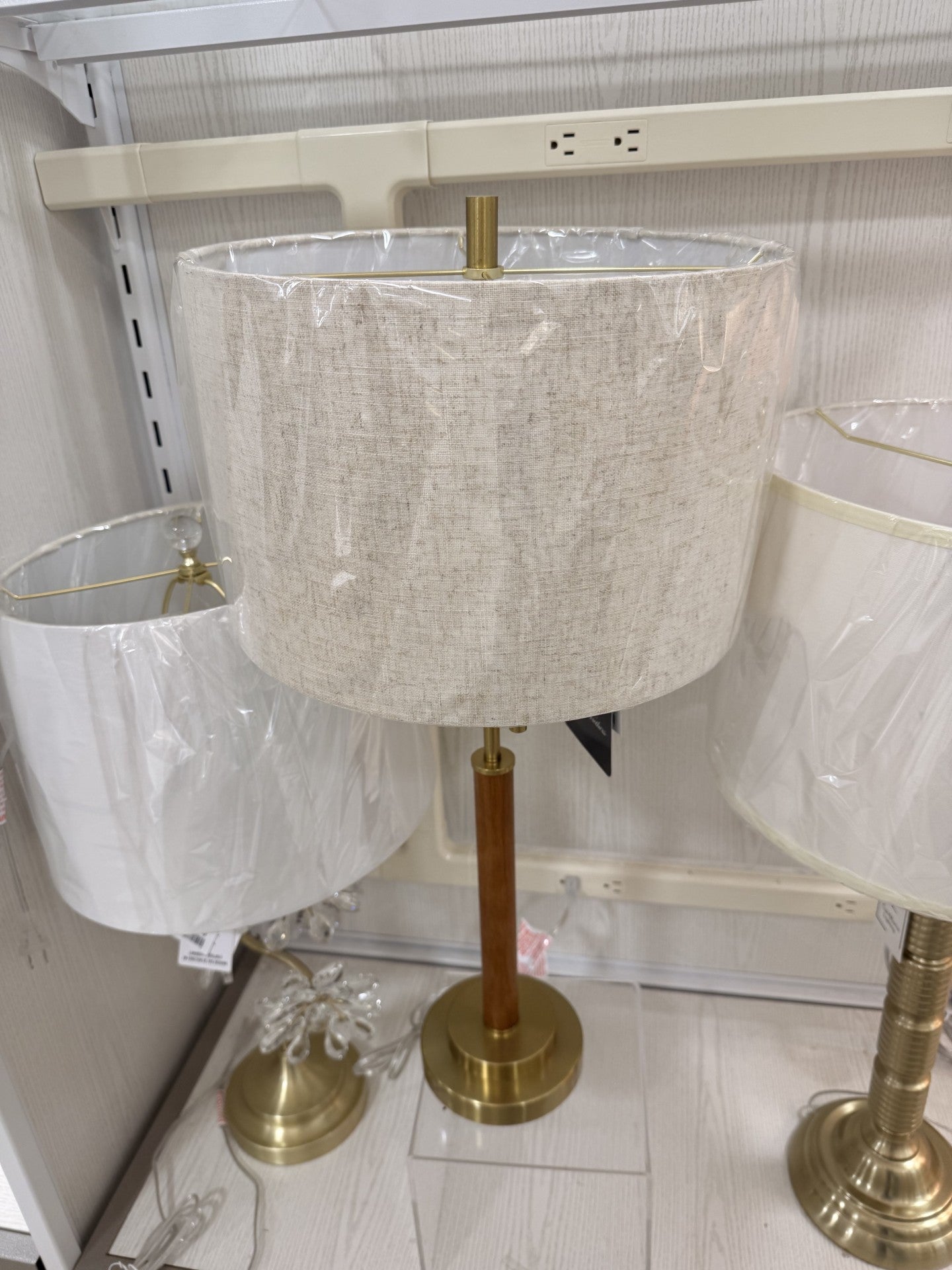 Brass and Wooden Table Lamp