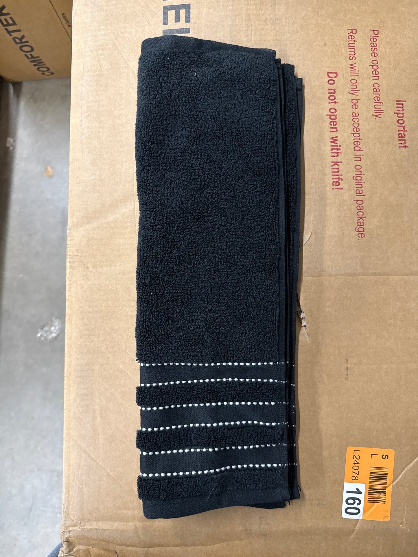 Black Hand Towels (Set of 2)