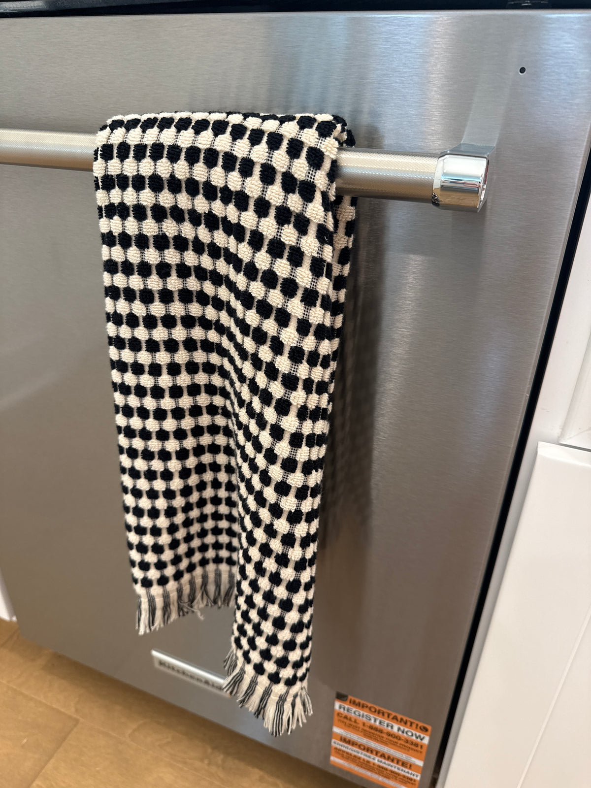 Cream/Black Dotted Hand Towel
