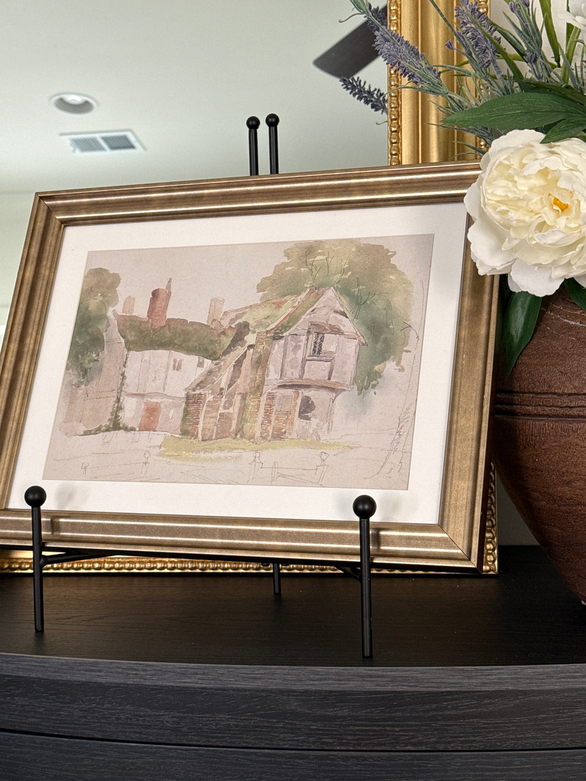 Tudor Home Watercolor Artwork