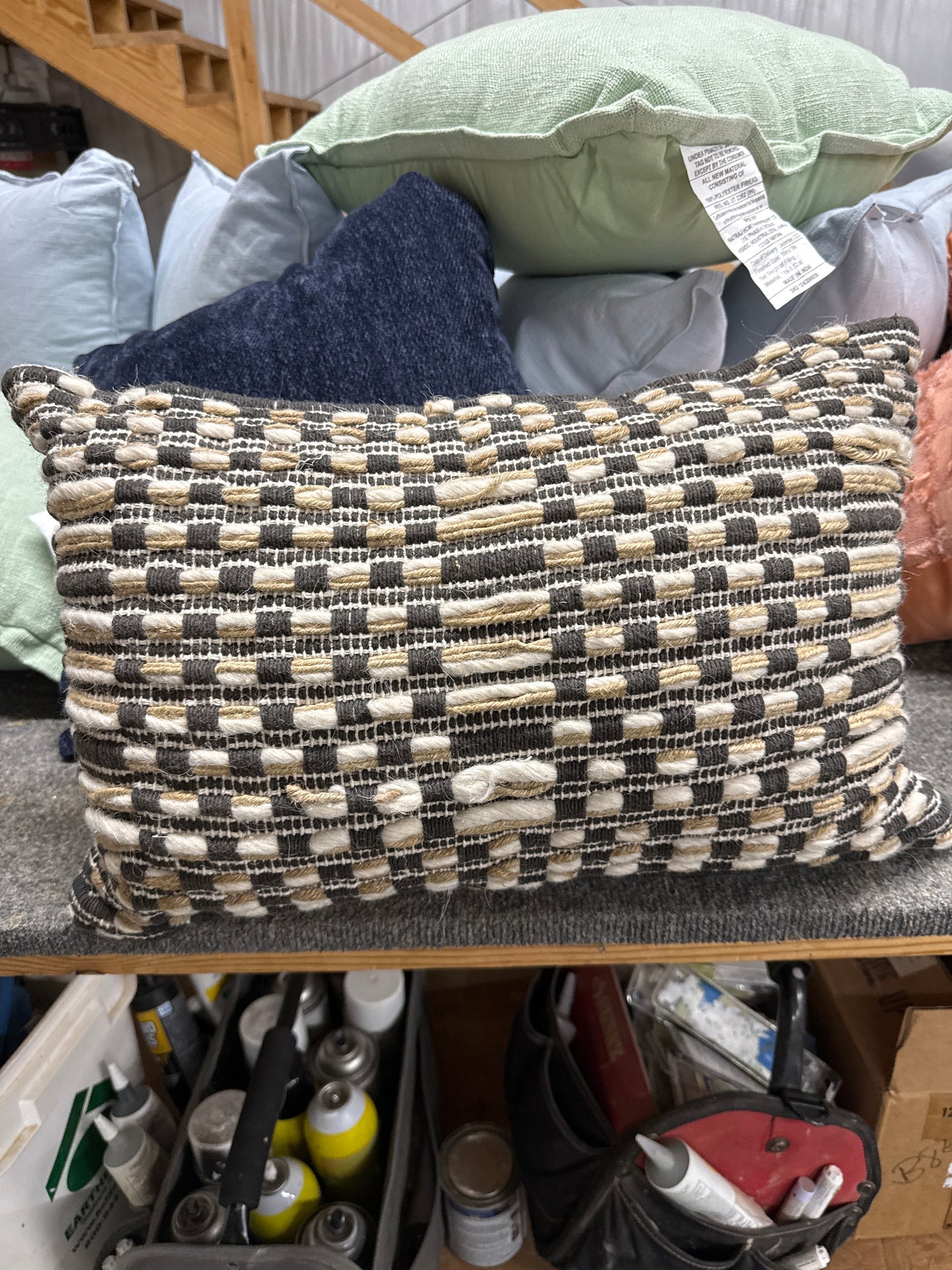Woven Textured Lumbar Pillow