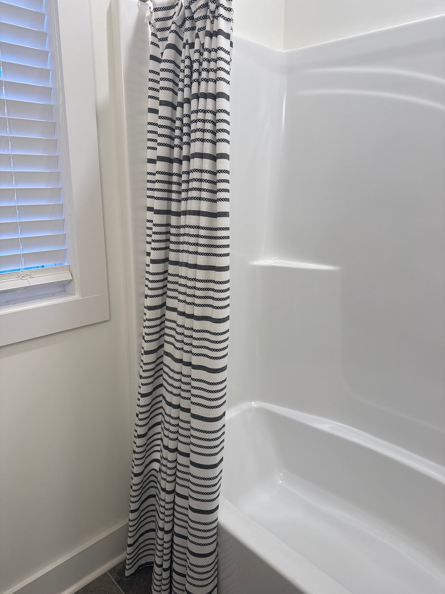 Black and White Striped Shower Curtain