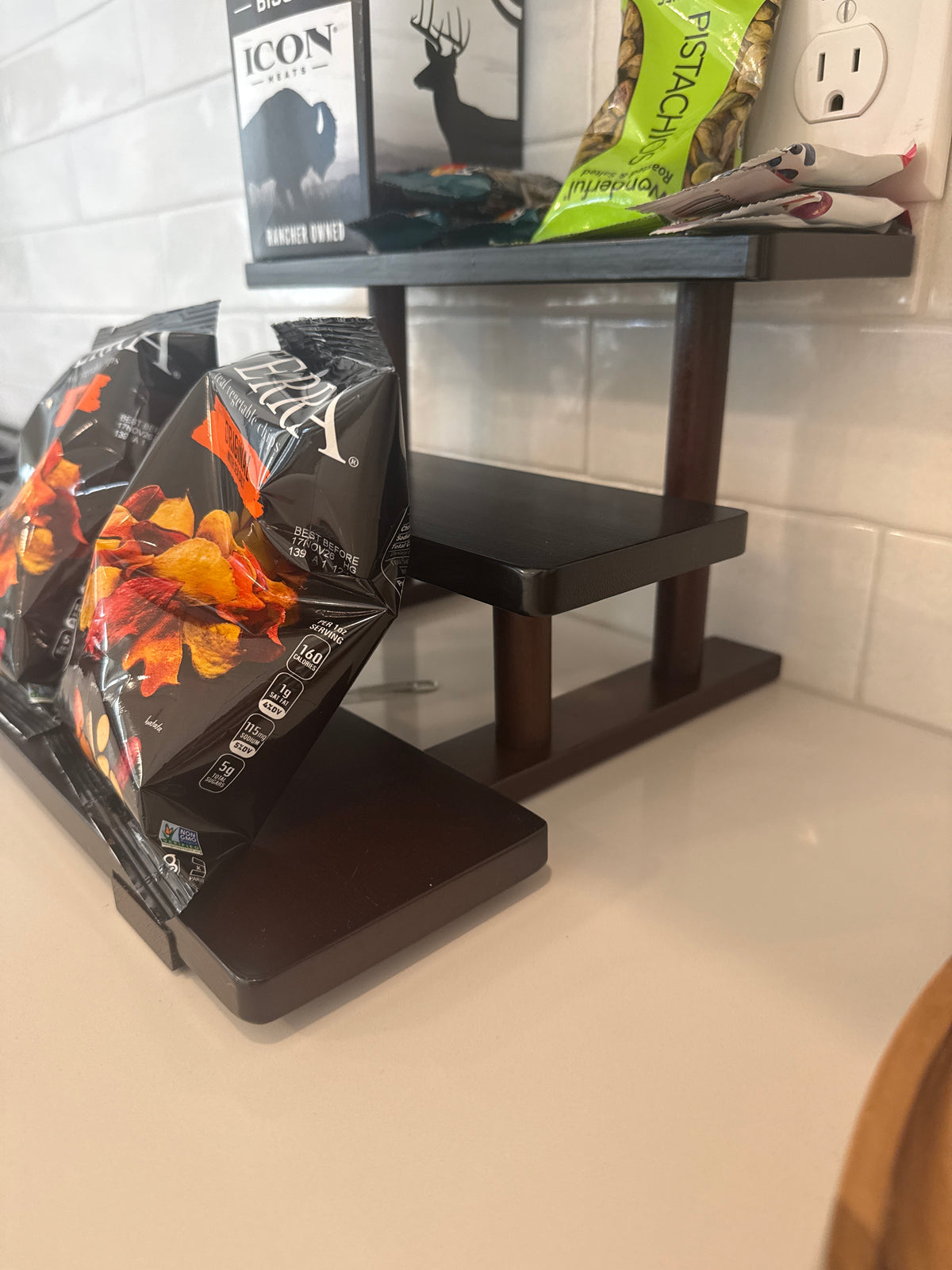 Dark Wood 3 Tier Riser