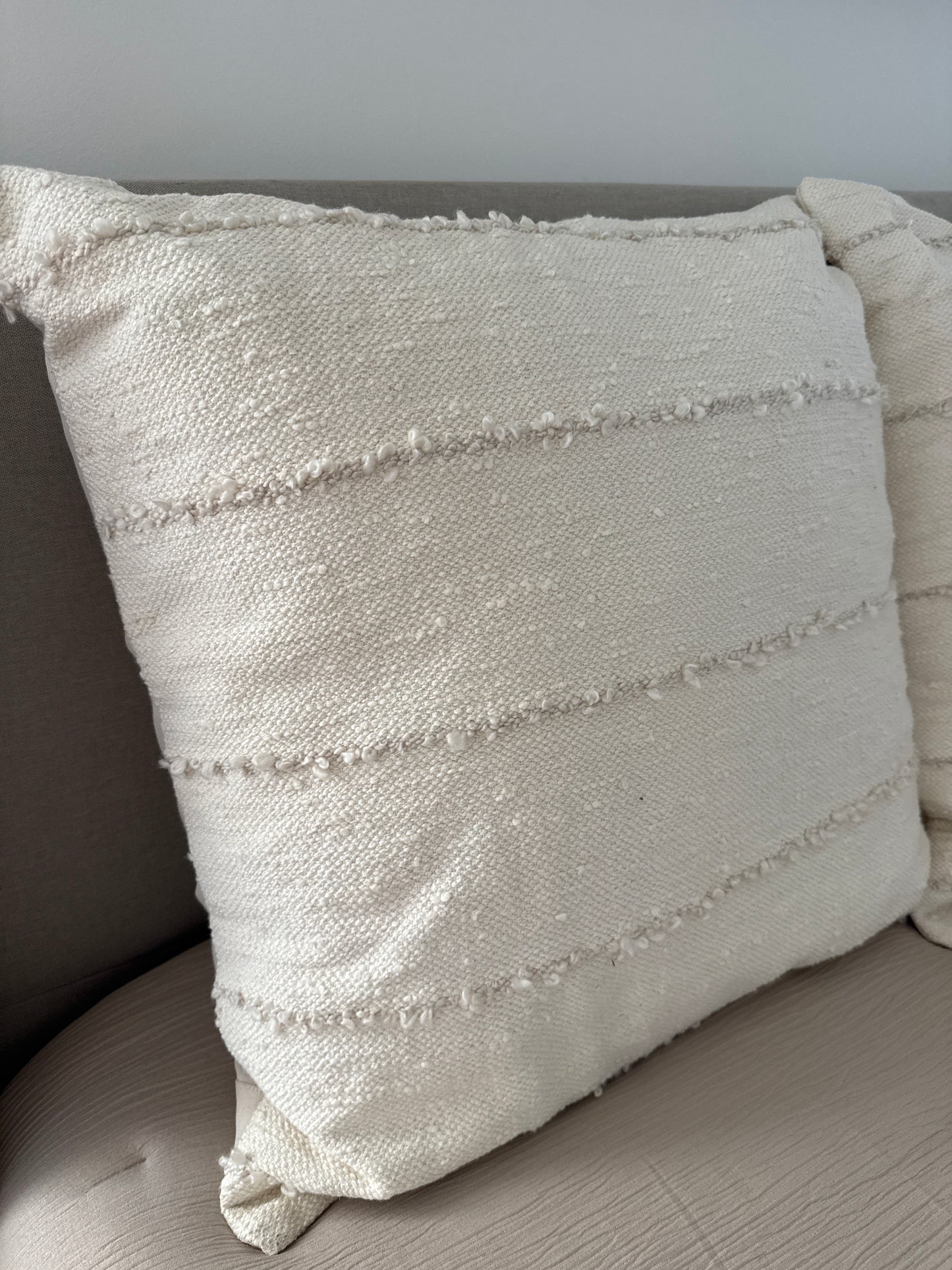 Ivory Stripe Pillow 24x24