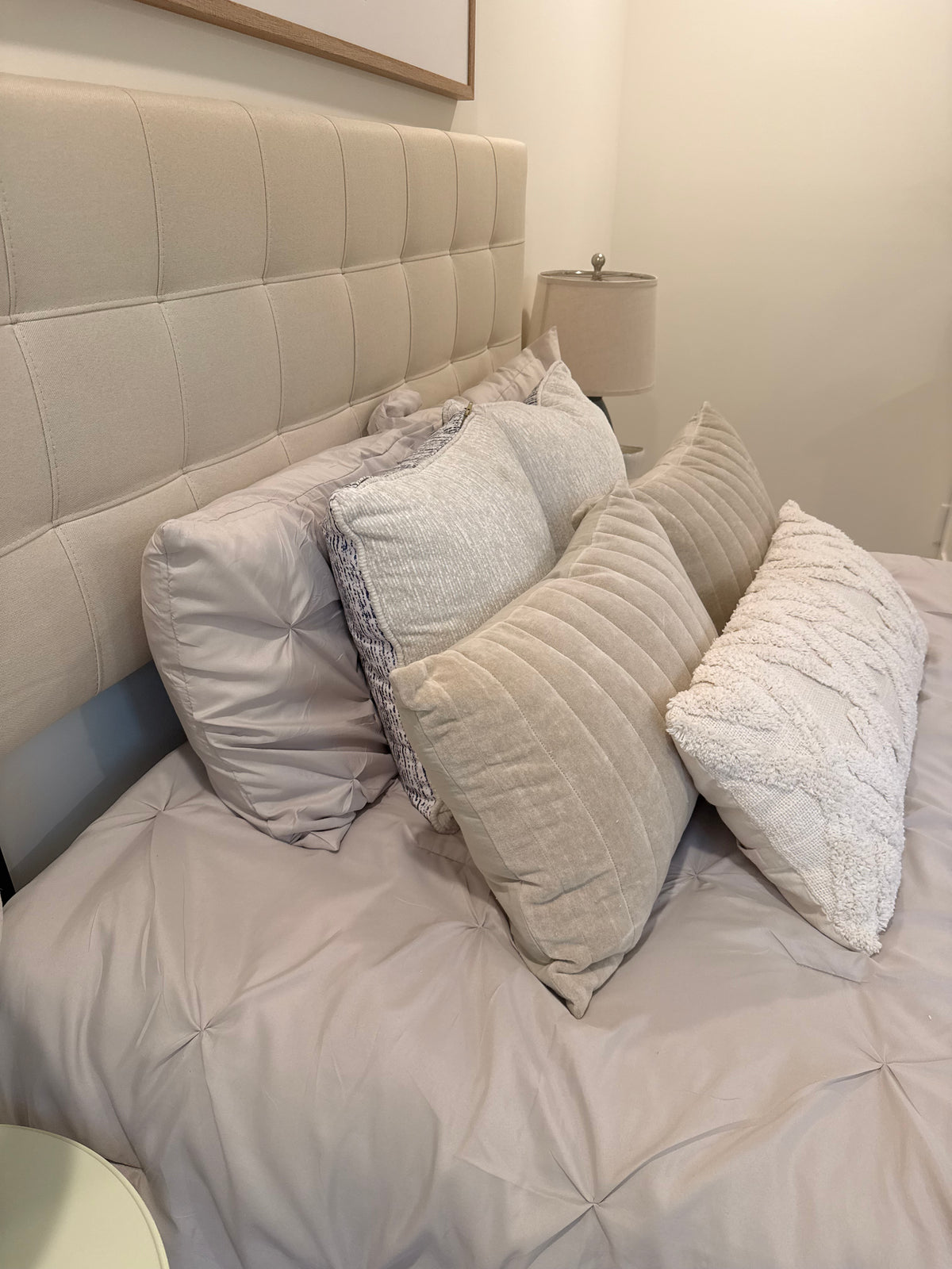 Taupe Pintucked King Sham