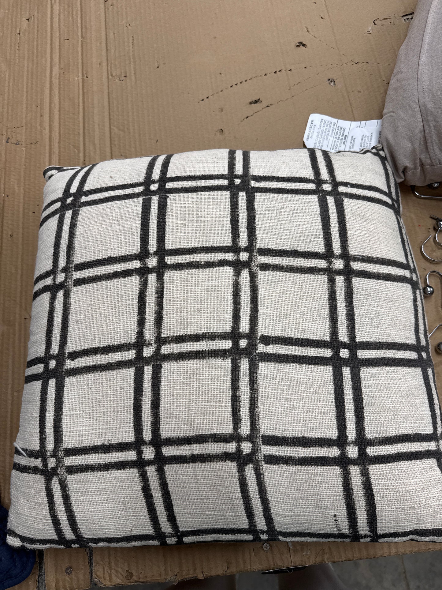 Black and White Plaid Pillow