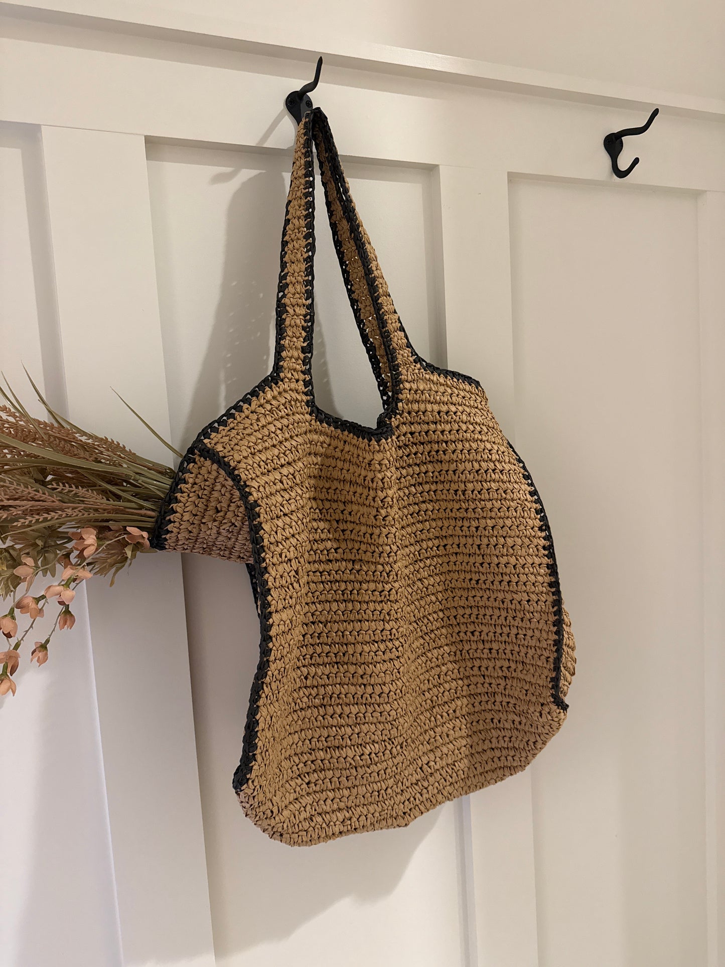 Black and Rattan Bag