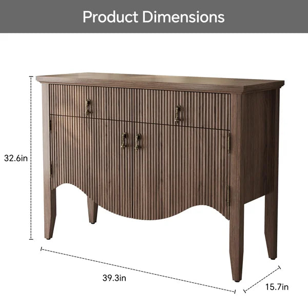 40" Fluted Wood Storage Cabinet
