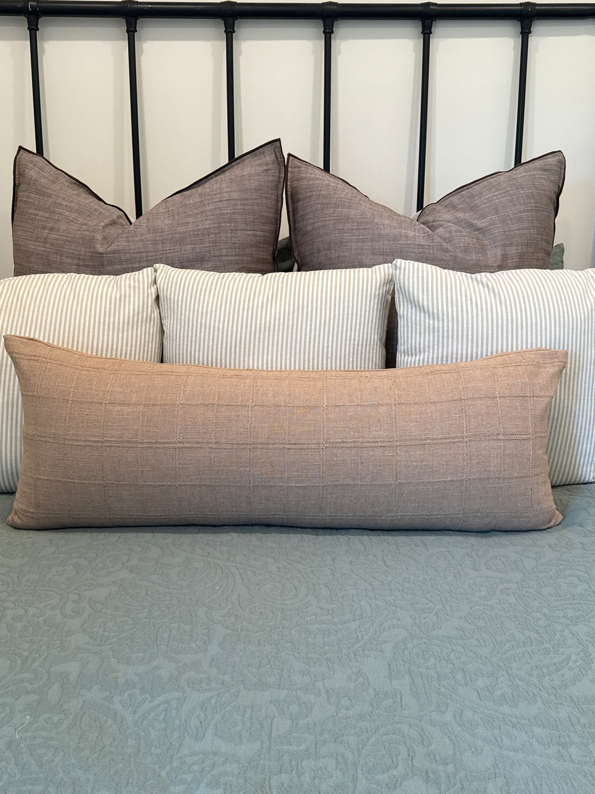 Tan Linen Lumbar Pillow