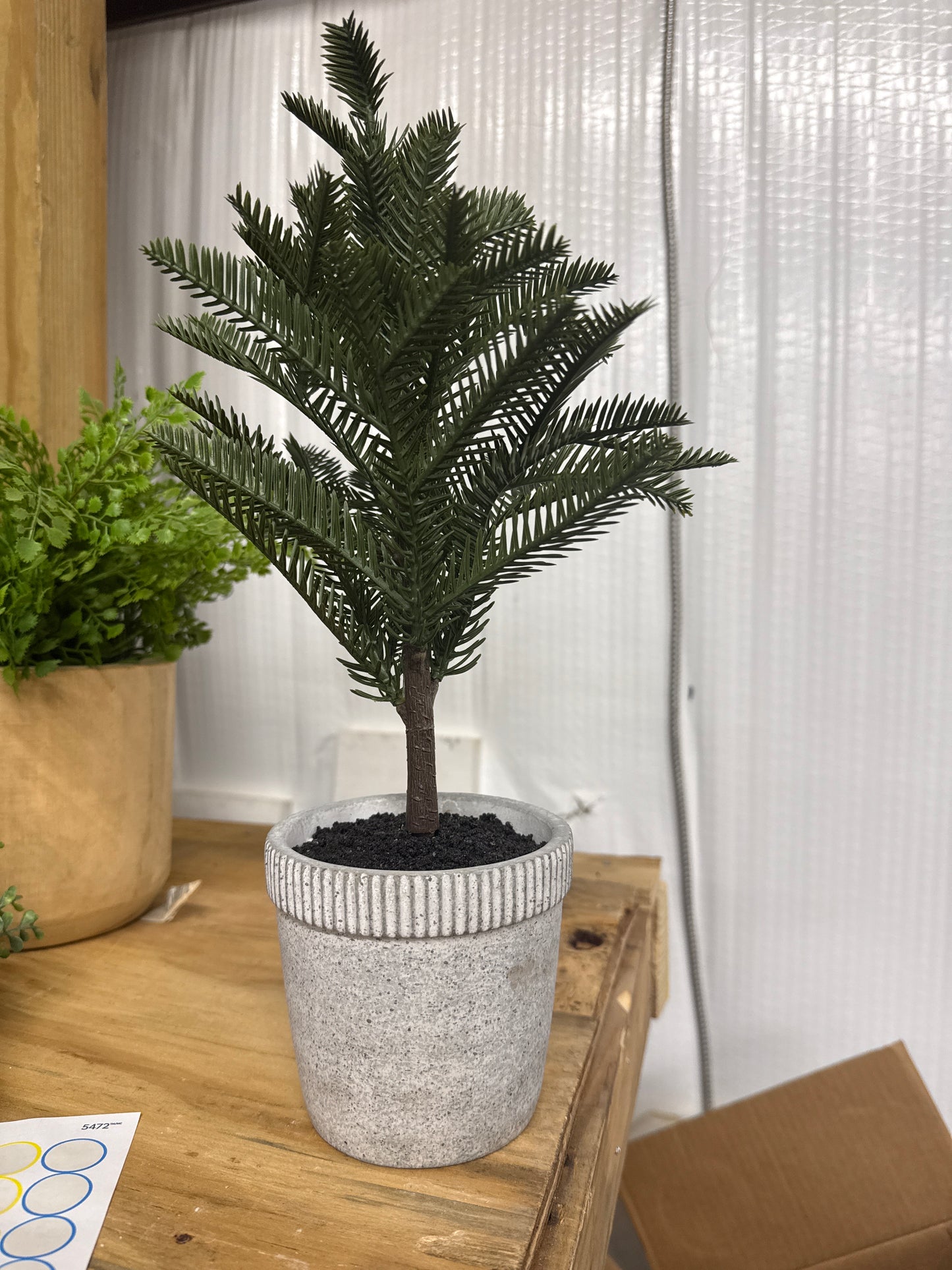 Faux Pine Tree - Gray Textured Pot