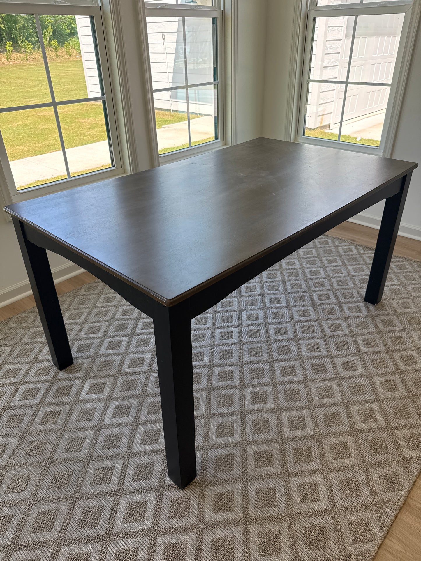 Black & Wood Dining Table