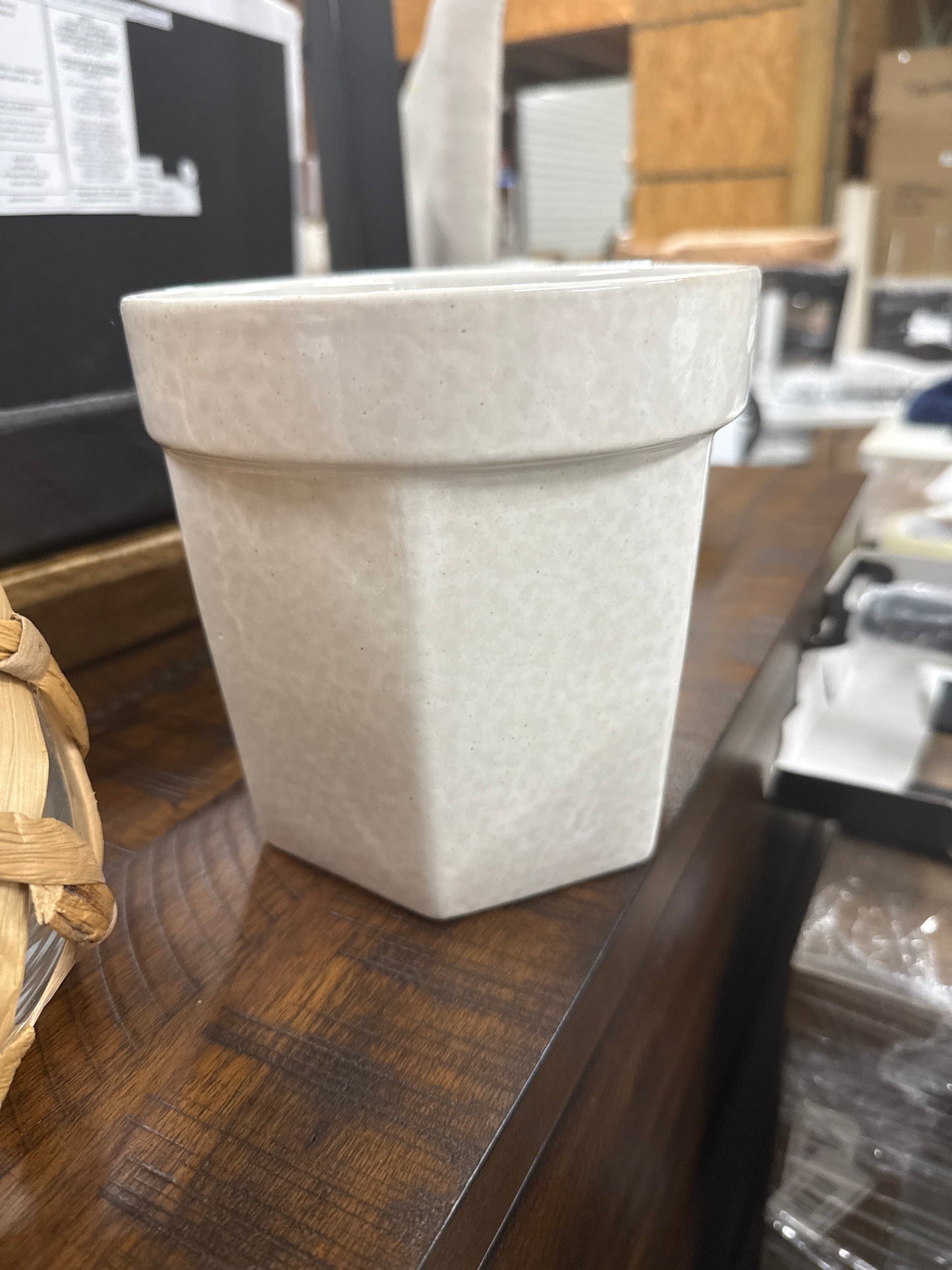 Small Speckled Square Ceramic Pot