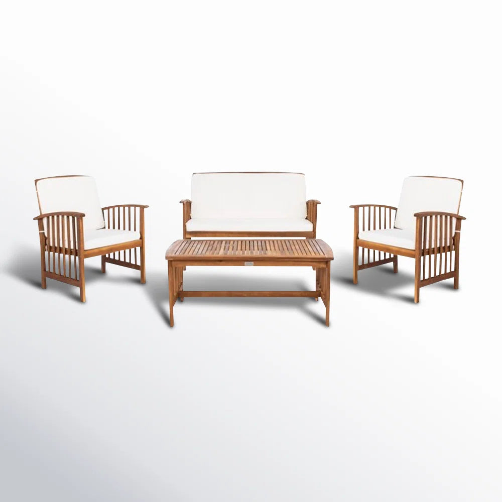 Natural Beige Cushion 4 - Person Patio Conversation Set