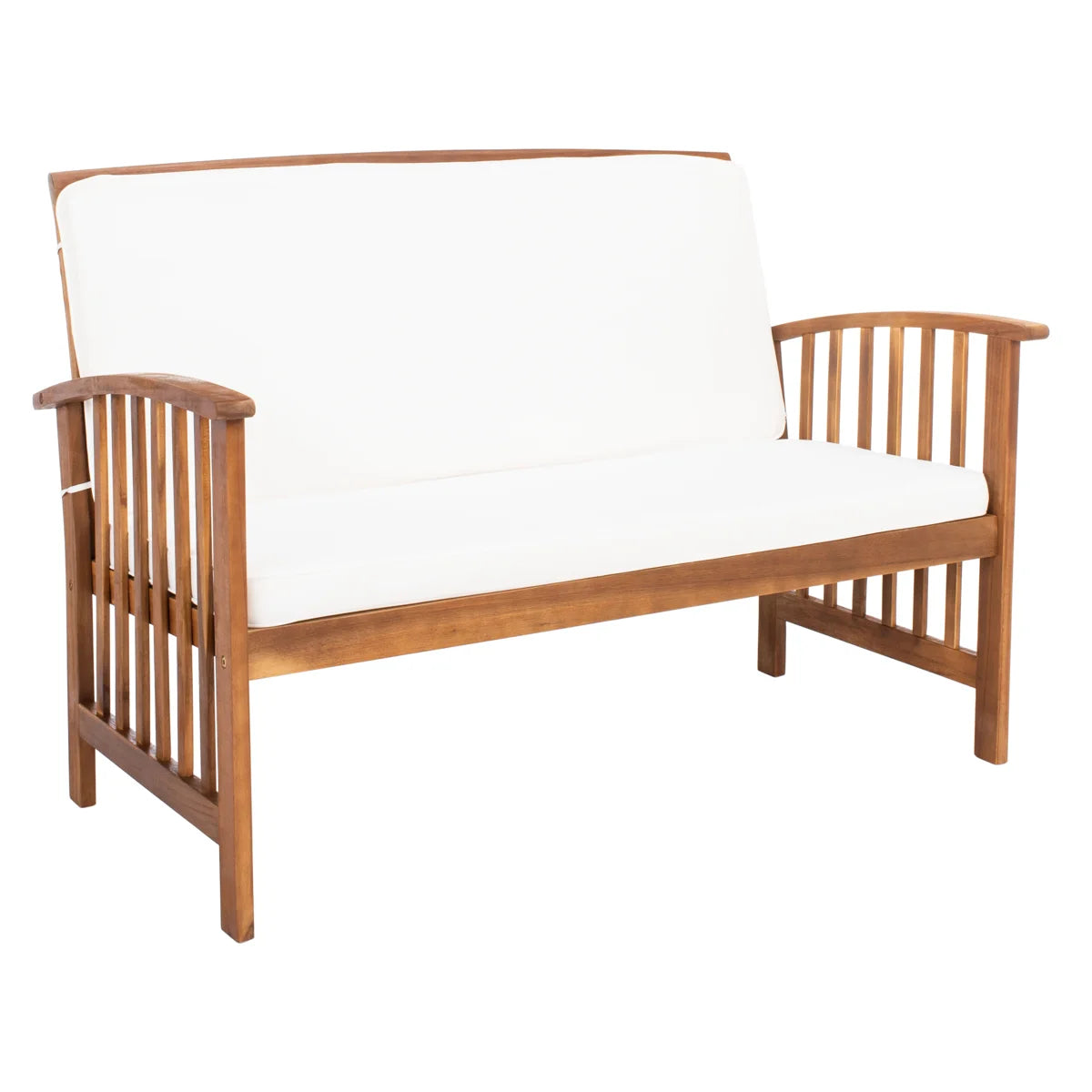 Natural Frame Beige Cushion 2 Seat Outdoor Couch
