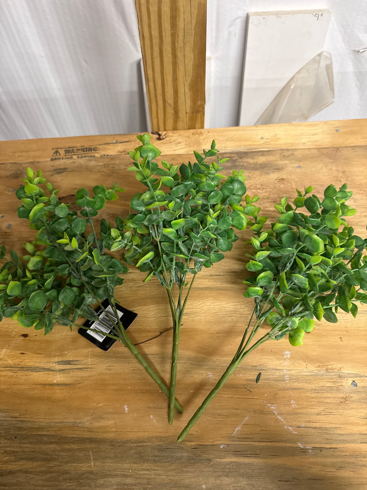 Faux Boxwood Bush Stems - Set of 3