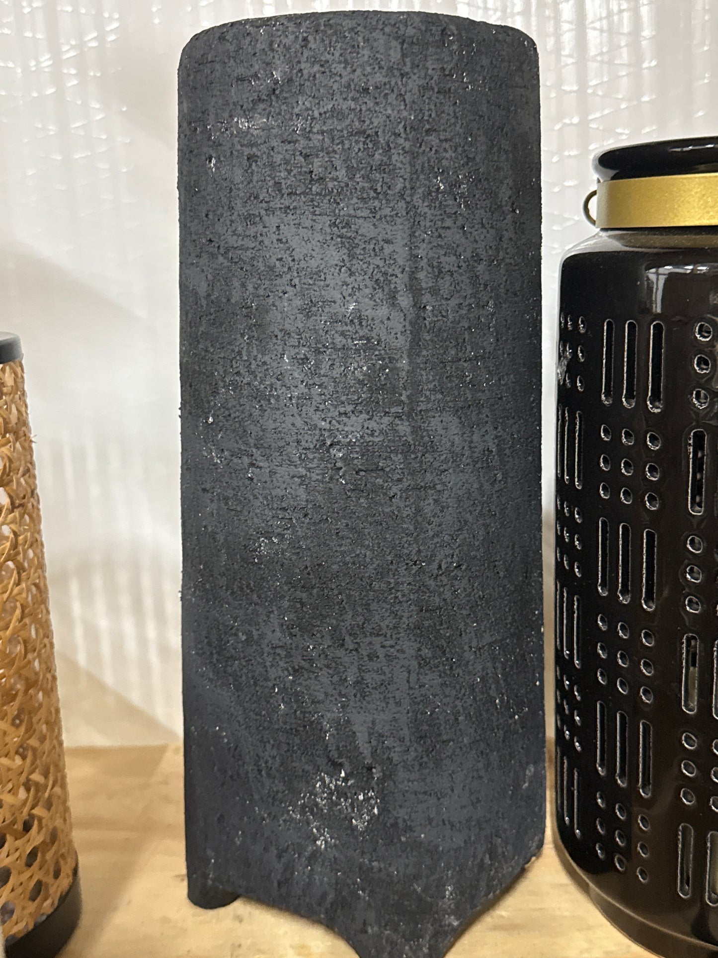 Charcoal Textured Ceramic Vase