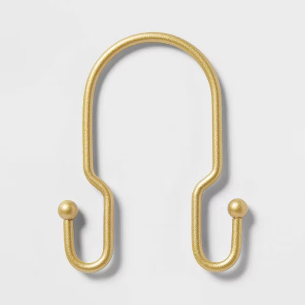 Metal Double Shower Hooks Brass