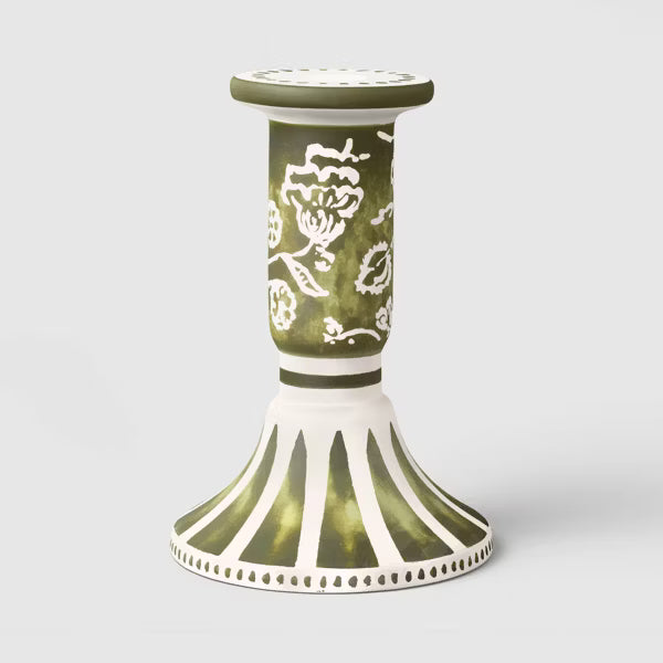 6"x4" Ceramic Mixed Floral Painted Taper Candle Holder