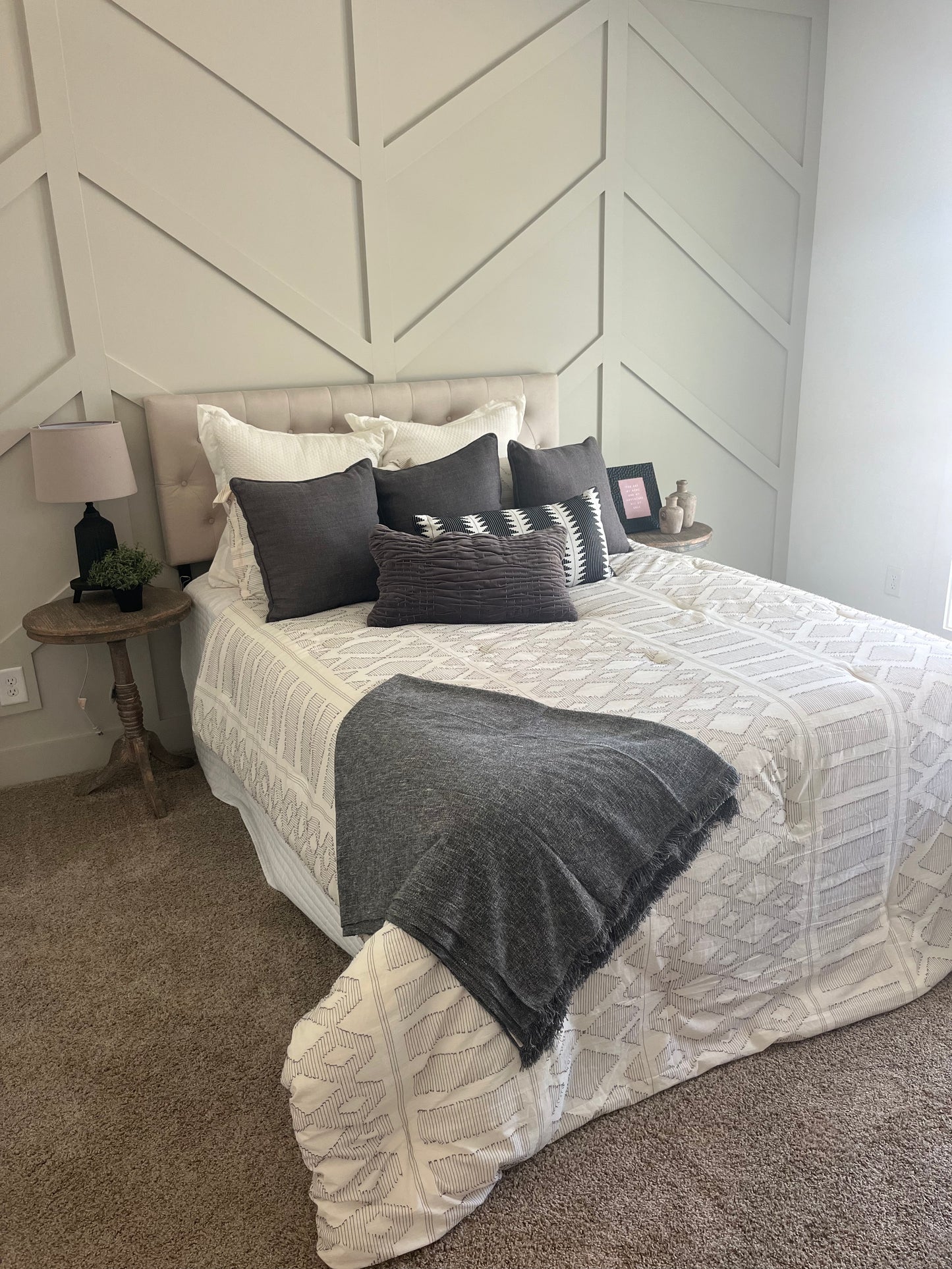 Charcoal Throw Pillows - Set of 3