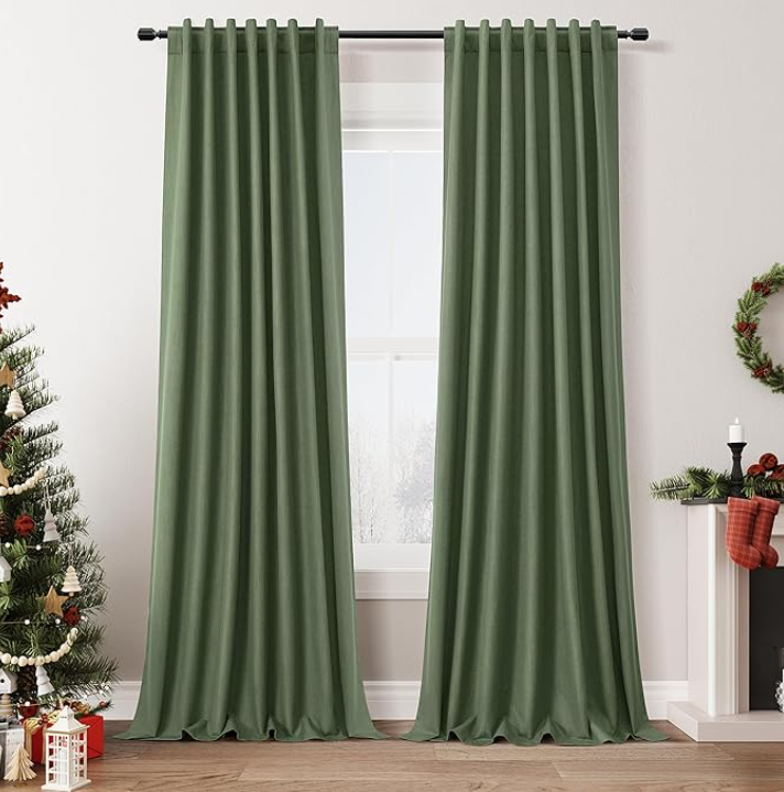 Olive Green Blackout curtains 108"