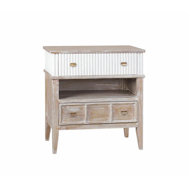 Clara Rae Nightstand Cerused Gray