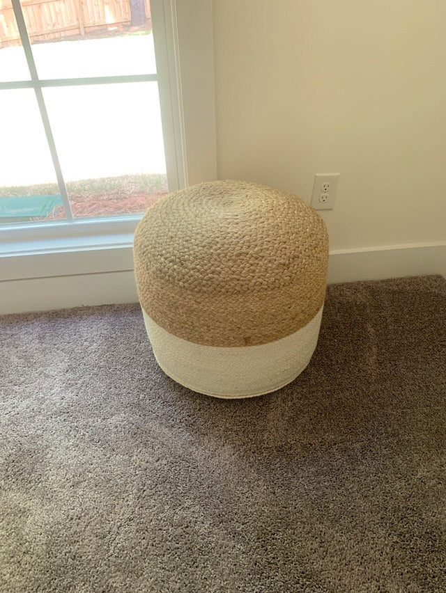 Round Jute Pouf