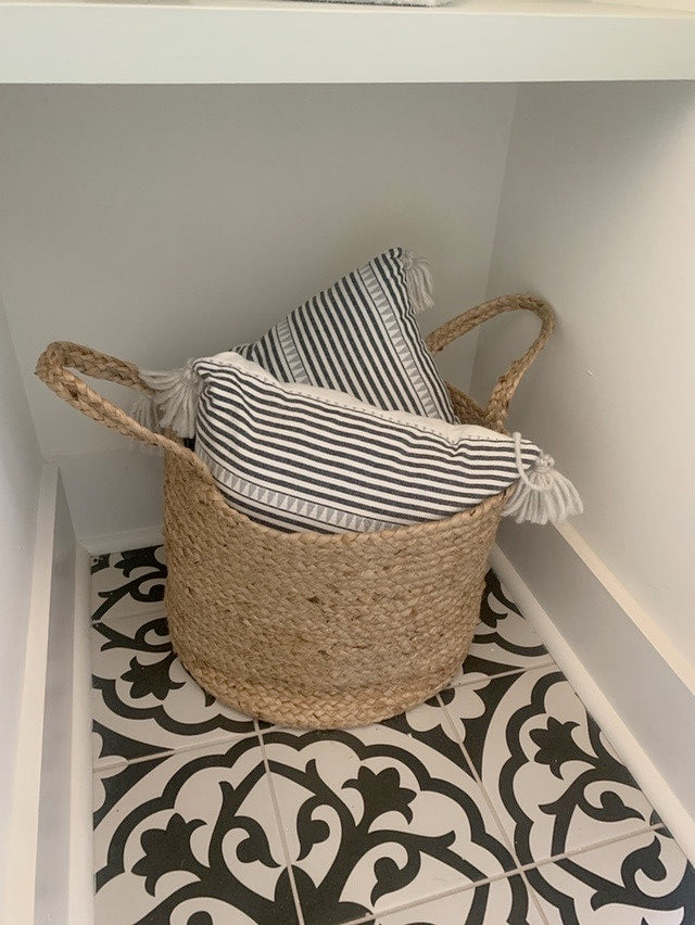 Gray and White Tribal Pillows - Set of 2