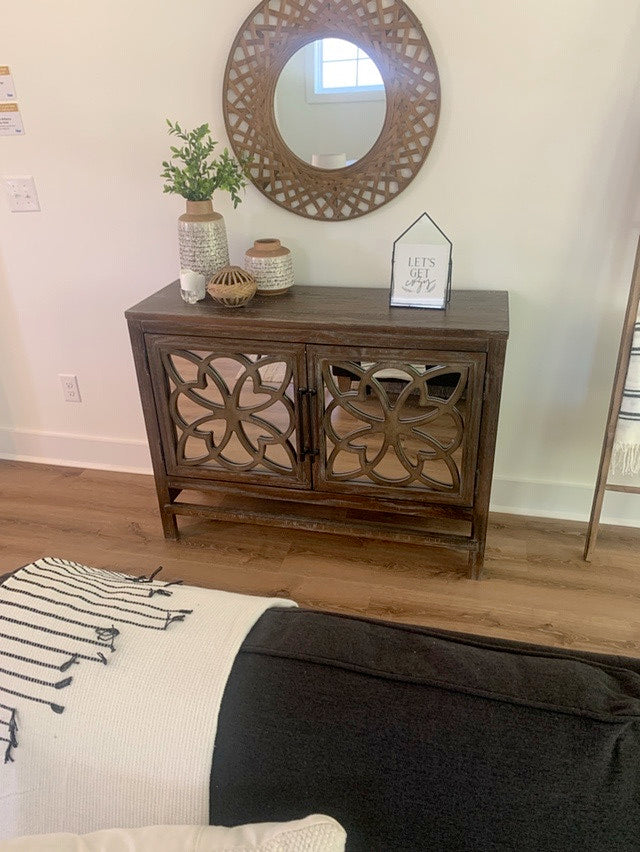 Mirrored Wood Console Table