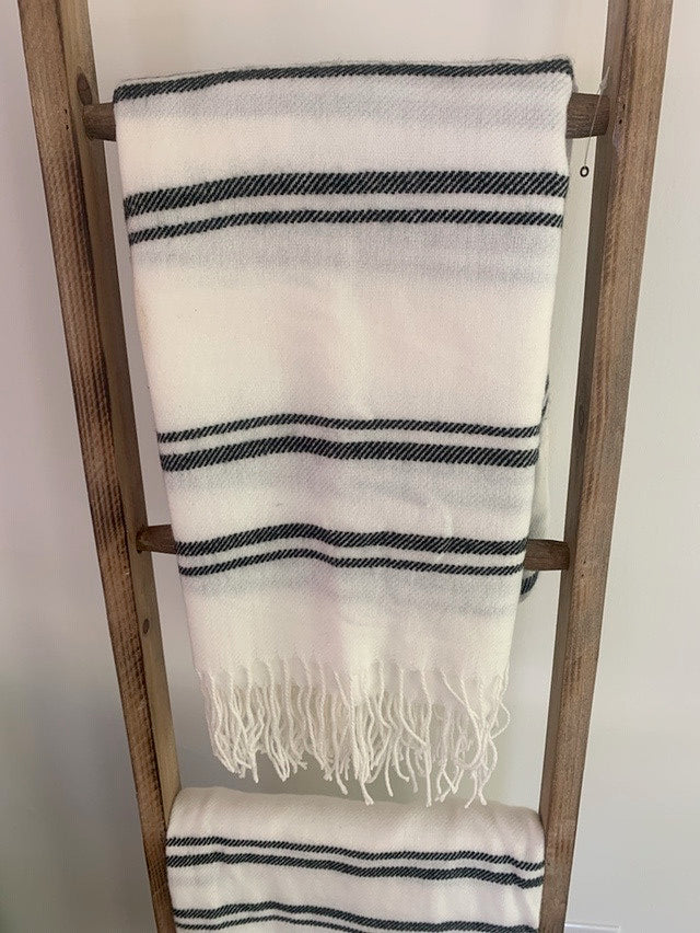 Black and White Striped Throw Blanket