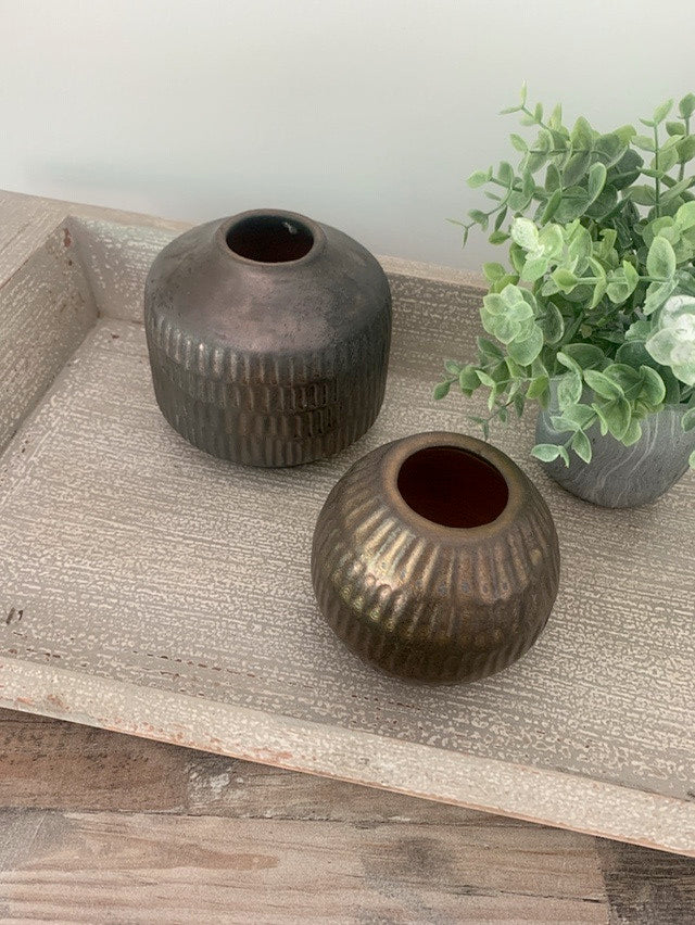 Mini Metallic Vases - Set of 2