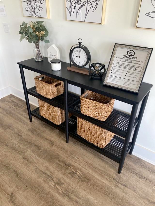 Black Console Table with Shelves