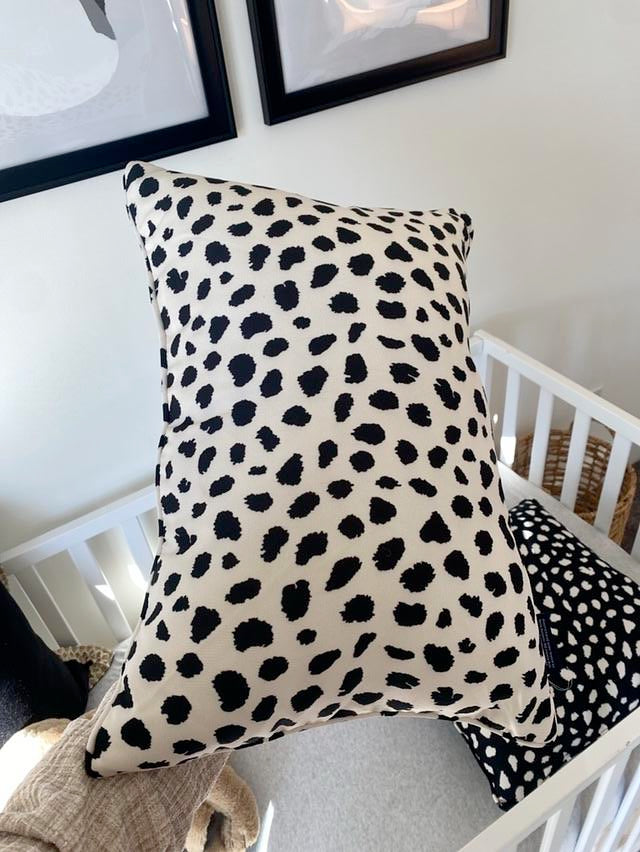 Black and White Spotted Throw Pillows - Set of 2