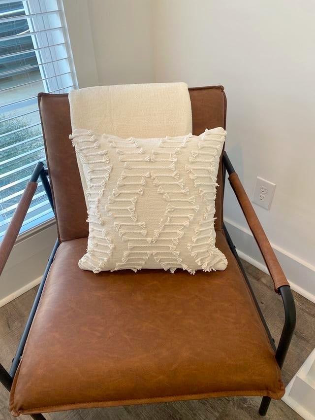 White Texture Throw Pillow