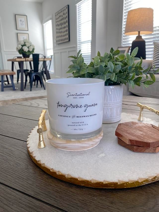 Large White Scented Candle