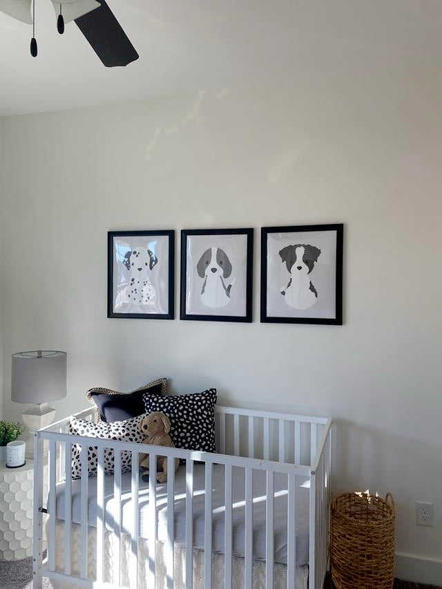 Dog Art in Black Frames - Set of 3