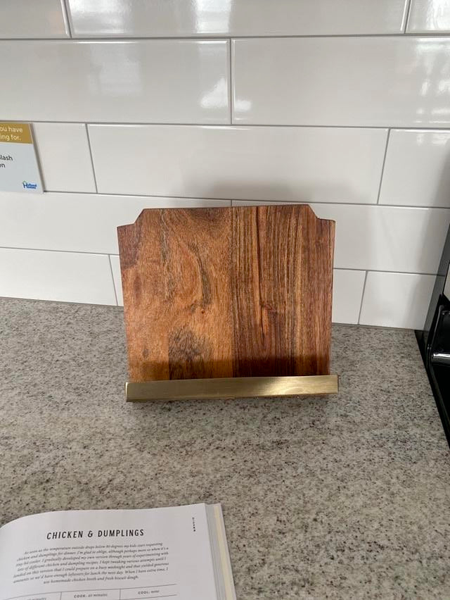 Wood and Gold Cookbook Stand