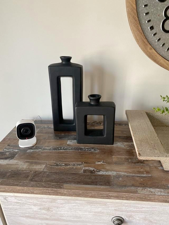 Black Square Vases - Set of 2