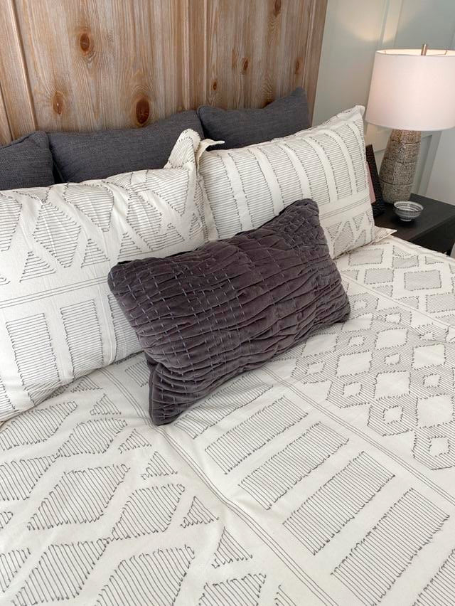 Gray and Blue Bolster Pillow