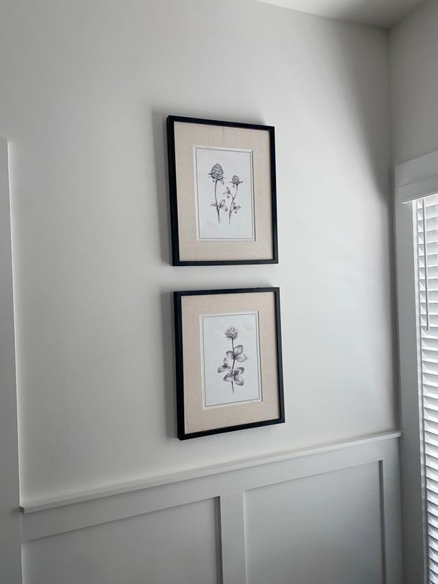 Floral Wall Art - Framed in Black - Set of 2